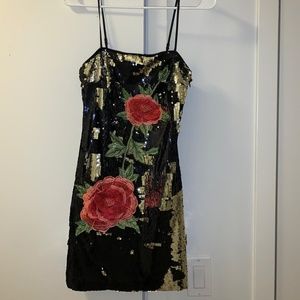 Forever 21 Floral Sequin Dress Mini Party Dress